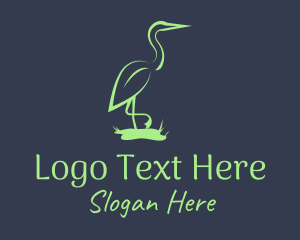 Pink Flamingo - Green Flamingo Bird Leaf logo design