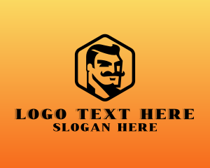 Vlogger - Hipster Mustache Man logo design