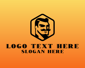 Blogger - Hipster Mustache Man logo design
