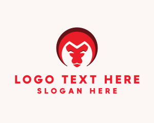 Bison - Red Ram Letter M logo design