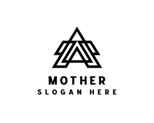Geometric Monoline Brand Letter A Logo