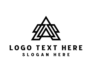 Black And White - Geometric Monoline Brand Letter A logo design