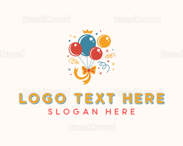 Balloon Ribbon Party Logo