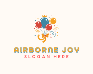 Balloon Ribbon Party logo design