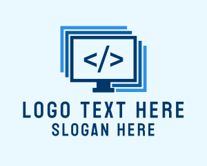 Geek - Programmer Computer Monitor logo design