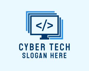 Hacker - Programmer Computer Monitor logo design