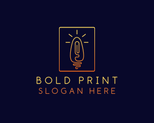 Thumb Print Light Bulb logo design