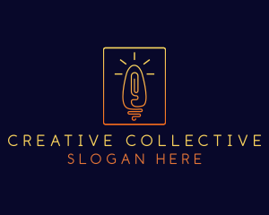 Thumb Print Light Bulb logo design