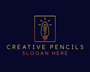 Thumb Print Light Bulb logo design