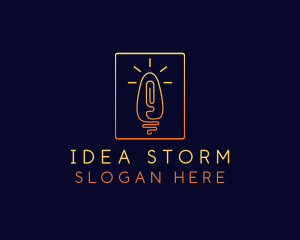 Thumb Print Light Bulb logo design