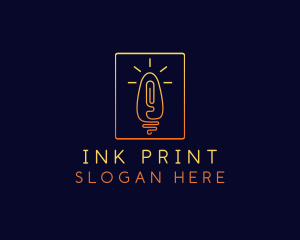 Print - Thumb Print Light Bulb logo design