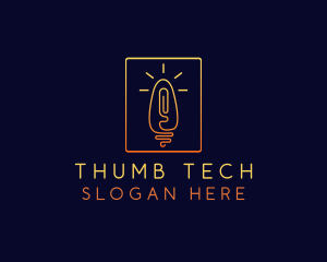 Thumb - Thumb Print Light Bulb logo design