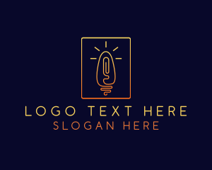 Power - Thumb Print Light Bulb logo design