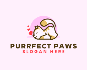 Cute Cat Kitten logo design