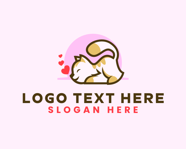 Grooming - Cute Cat Kitten logo design