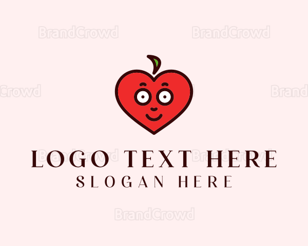 Heart Apple Face Logo