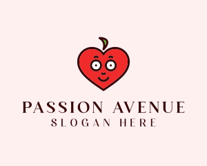 Passion - Heart Apple Face logo design