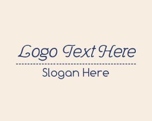 Seamster - Blue Traditional Embroidery Wordmark logo design