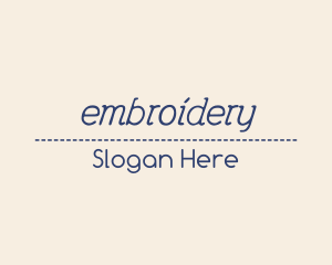 Blue Traditional Embroidery Wordmark logo design