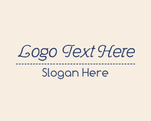 Blue Traditional Embroidery Wordmark Logo