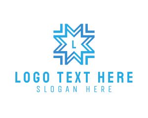 Lettermark - Frozen Ice Snowflake logo design