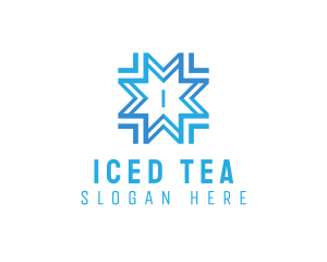 Frozen Ice Snowflake logo design