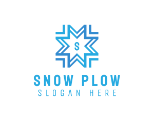 Frozen Ice Snowflake logo design