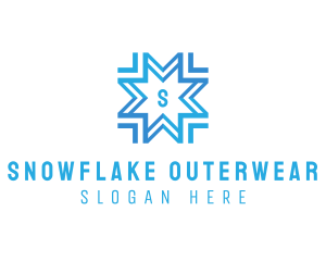 Frozen Ice Snowflake logo design