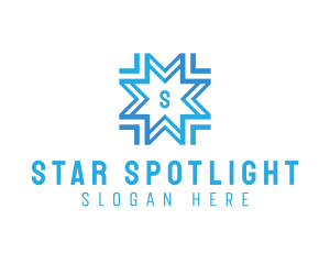 Frozen Ice Snowflake logo design