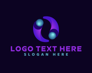 Yin Yang - 3d Digital Technology Dots logo design