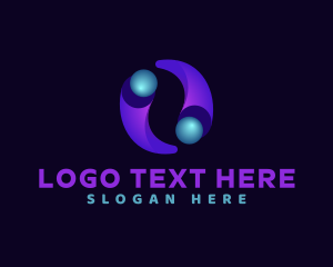 3d Digital Technology Dots Logo