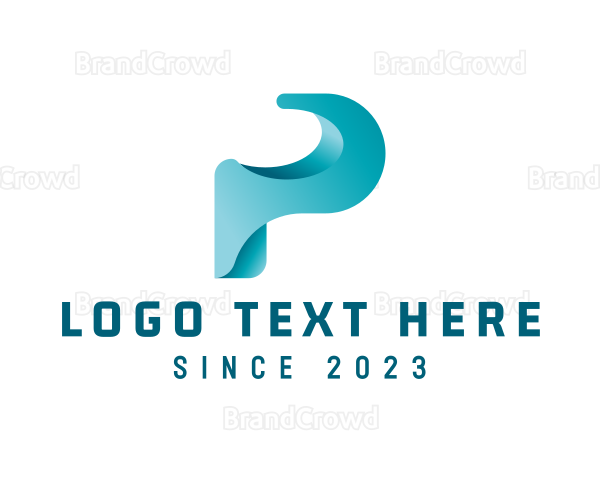 Digital Technology Letter P Logo