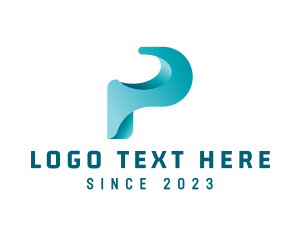 Digital Technology Letter P logo design