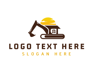 Sun - Construction Digger Excavator logo design