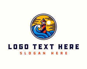 Coastal - Coastal Lighthouse Wave logo design