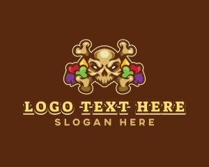 Toxic - Crossbones Skull Gaming logo design