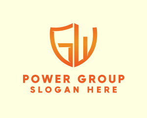 Orange - Shield Letter GW Company logo design