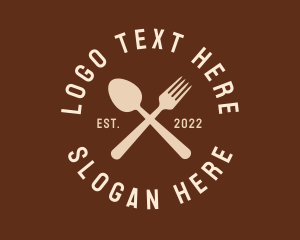 Food Court - Spoon Fork Utensils logo design