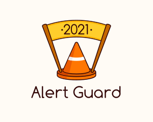 Warning - Safety Cone Banner logo design