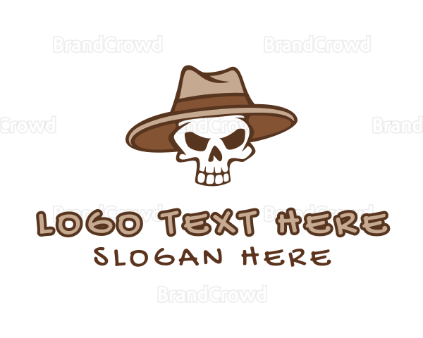 Fedora Skull Hat Logo