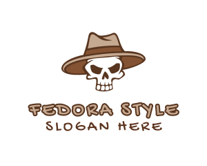 Fedora - Fedora Skull Hat logo design