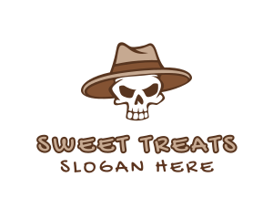 Fedora Skull Hat logo design