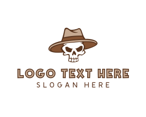 Skull - Fedora Skull Hat logo design