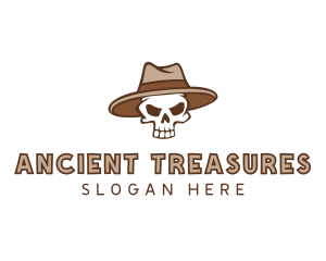 Fedora Skull Hat logo design