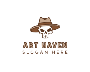 Fedora Skull Hat logo design