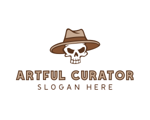 Fedora Skull Hat logo design