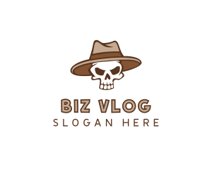 Fedora Skull Hat logo design