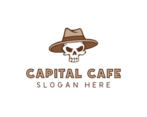 Fedora Skull Hat logo design