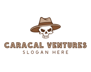 Fedora Skull Hat logo design