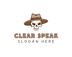 Fedora Skull Hat logo design